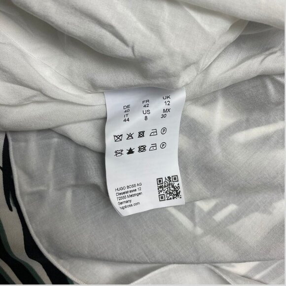 HUGO BOSS Veillana Silk Printed Handkerchief Hem Midi Skirt Size 8 - Picture 8 of 10